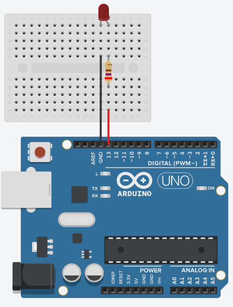 Completed circuit on breadboard