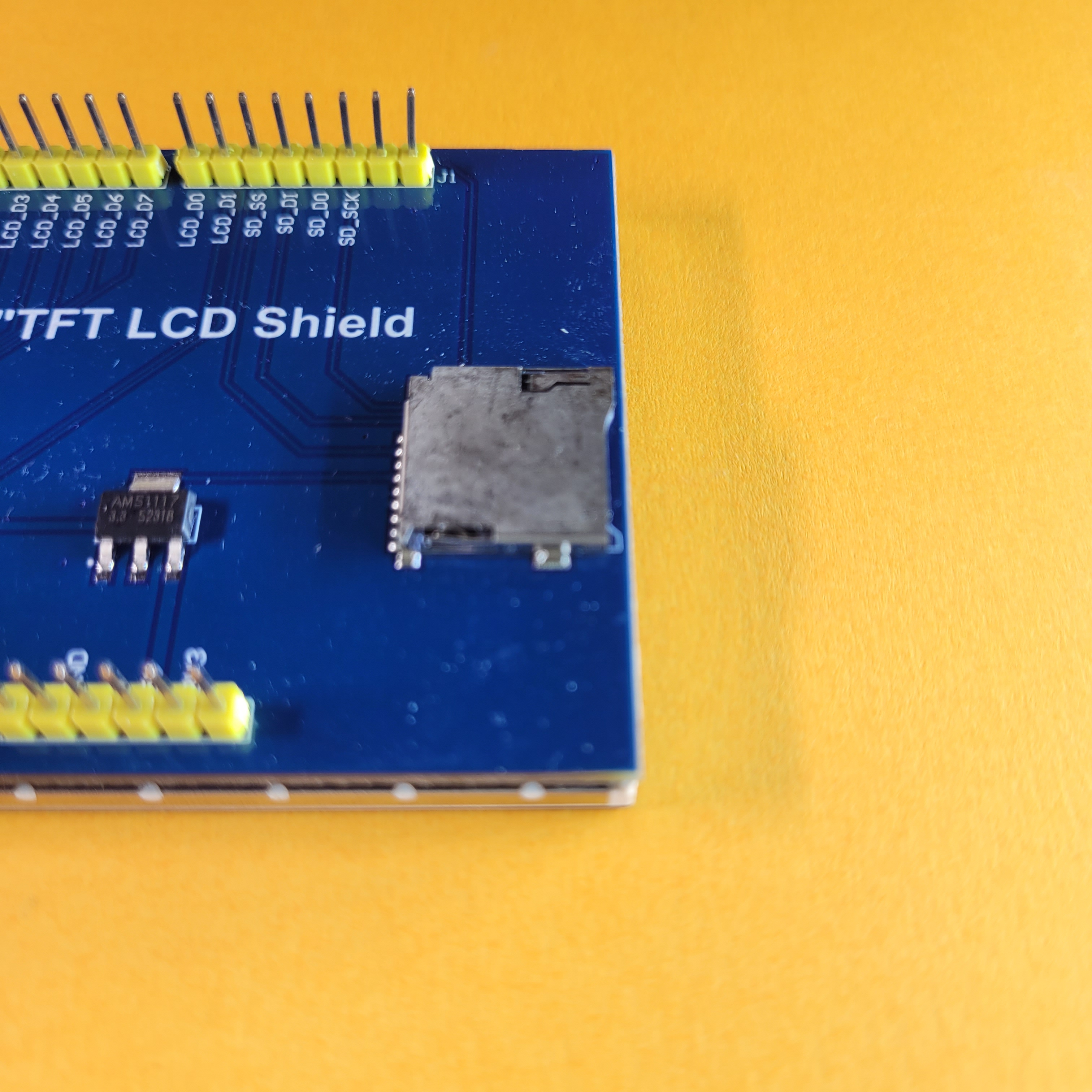 Image of the SD Card slot empty on the back of the ILI9486 TFT LCD Shield