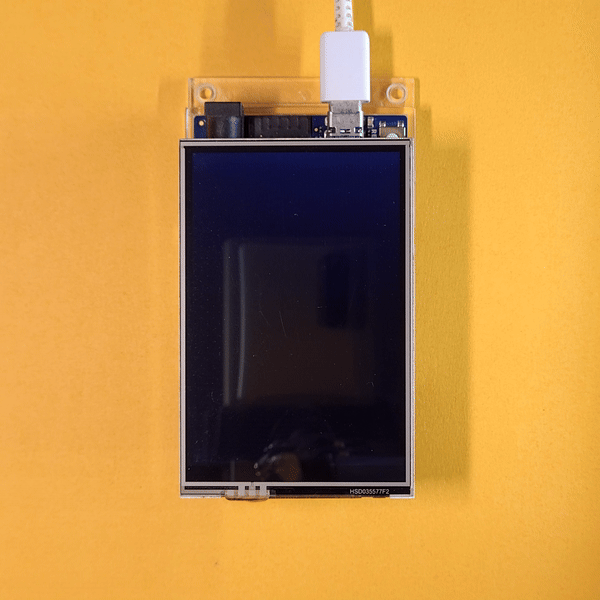 GIF depecting the process of drawing the X symbol on the ILI9486 TFT LCD Shield for tic-tac-toe